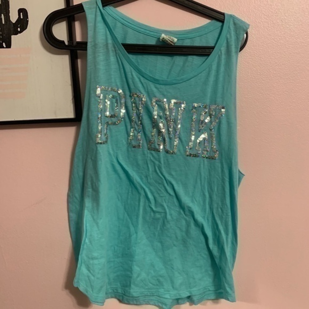 PINK | cutoff tank top
